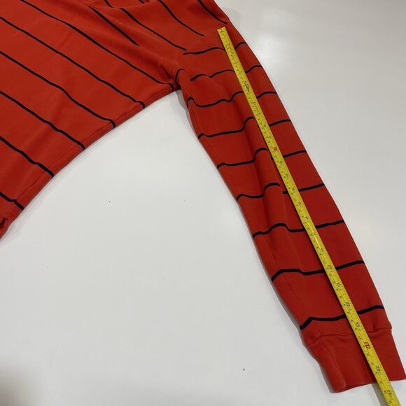 1990’s VTG Polo Ralph Lauren Rugby Style Striped 1/4 Button Polo Shirt Orange - Picture 6 of 7